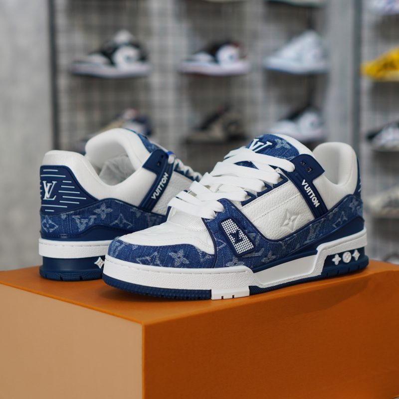 (BEST) Louis Vuitton LV Trainer Monogram Denim 'WHITE BLUE'