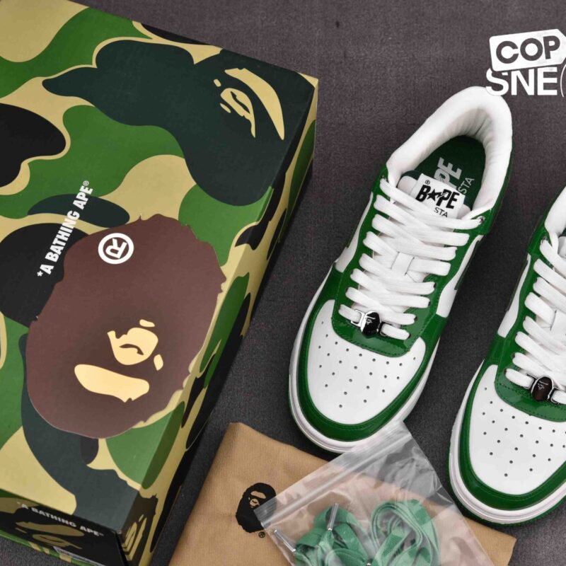 Giày A Bathing Ape Bape Sta Low Green Best Quality