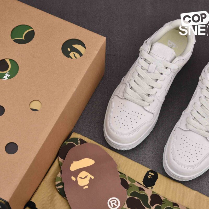 Giày A Bathing Ape Bape Sta Low Patent White Best Quality