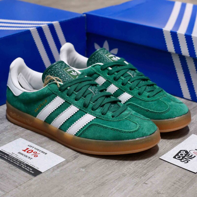 Giày Adidas Gazelle Indoor Collegiate Green Gum Like Auth