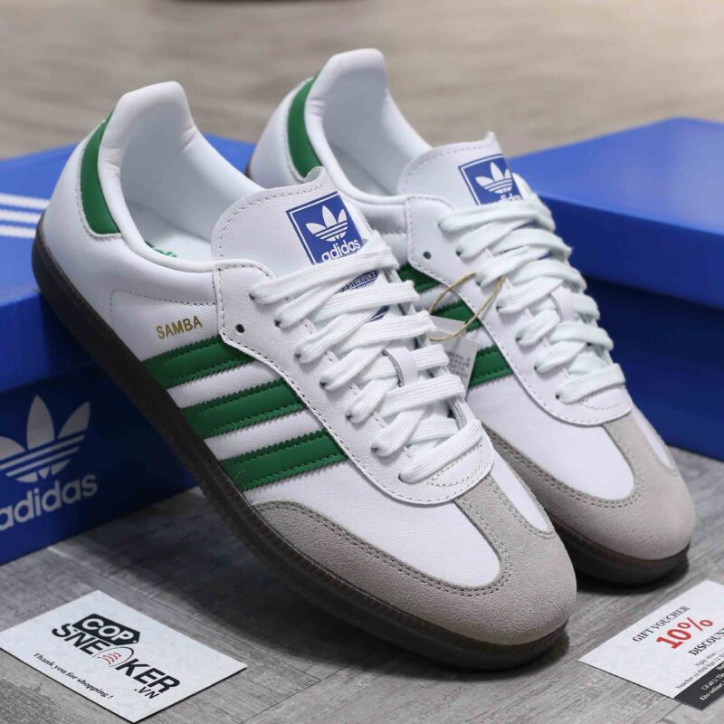 Giày Adidas Samba OG ‘White Green’ Like Auth