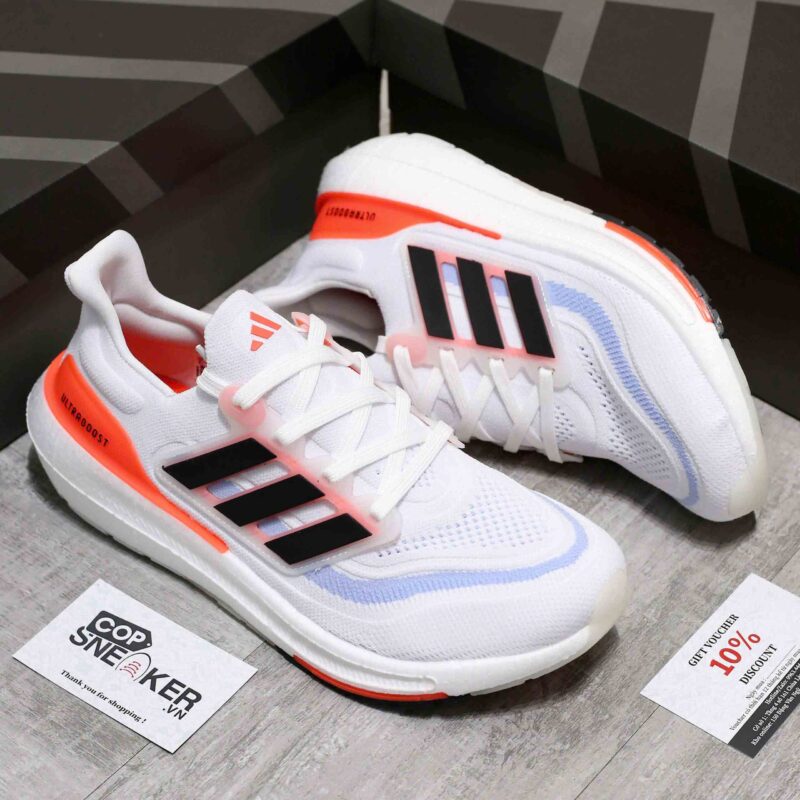 Giày adidas Ultra Boost Light White Black Solar Red Like Auth