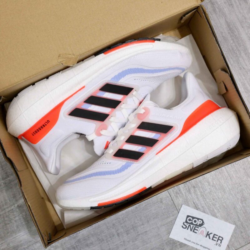 Giày adidas Ultra Boost Light White Black Solar Red Like Auth