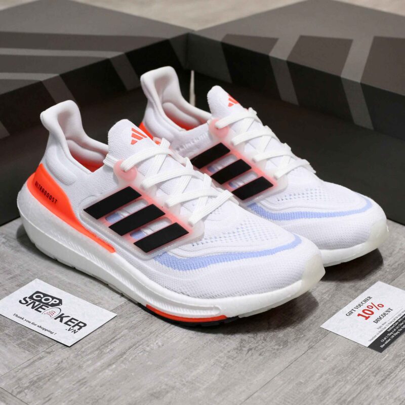 Giày adidas Ultra Boost Light White Black Solar Red Like Auth