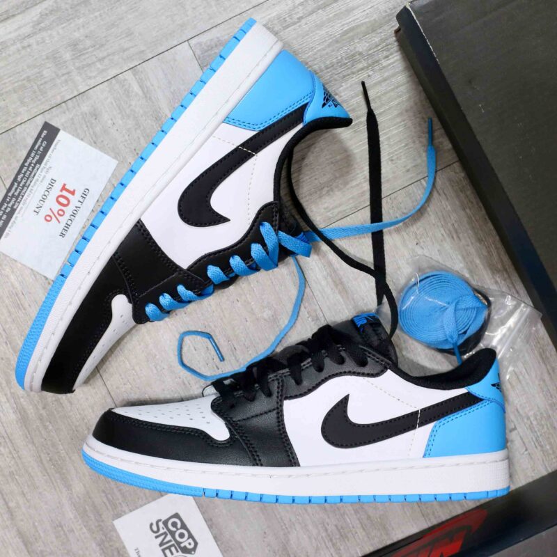 Giày Air Jordan 1 Retro Low OG - Black Dark Powder Blue Like Auth