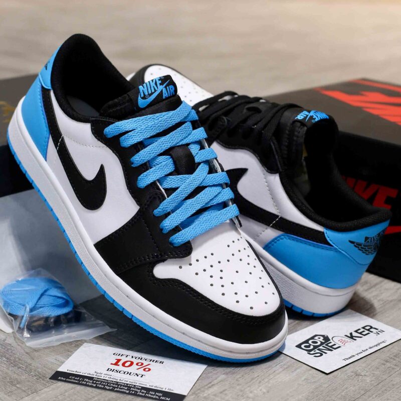 Giày Air Jordan 1 Retro Low OG - Black Dark Powder Blue Like Auth