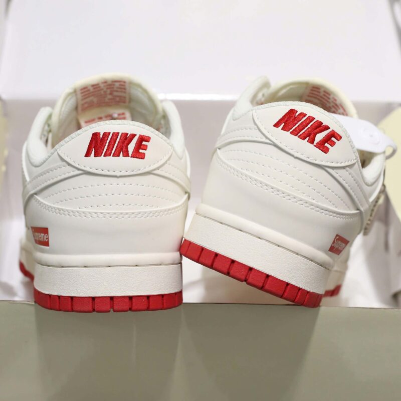 Giày Nike SB Dunk Low x Supreme White Red Best Quality