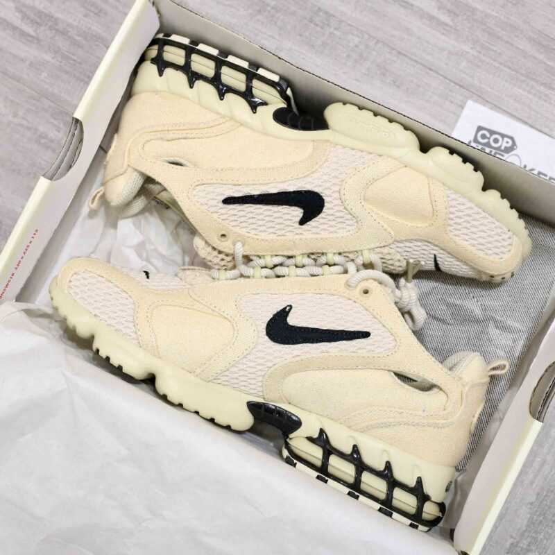 Giày Nike x Stussy Air Zoom Spiridon Caged Fossil Best Quality