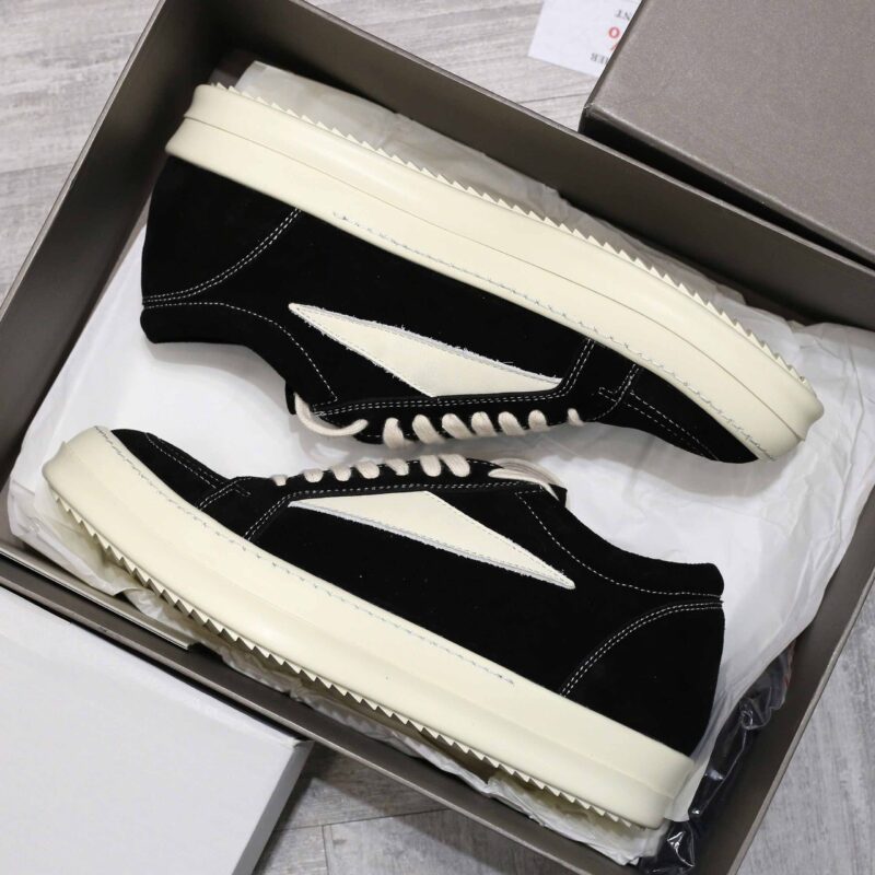 Giày Rick Owens Suede 'Black White' Best Quality