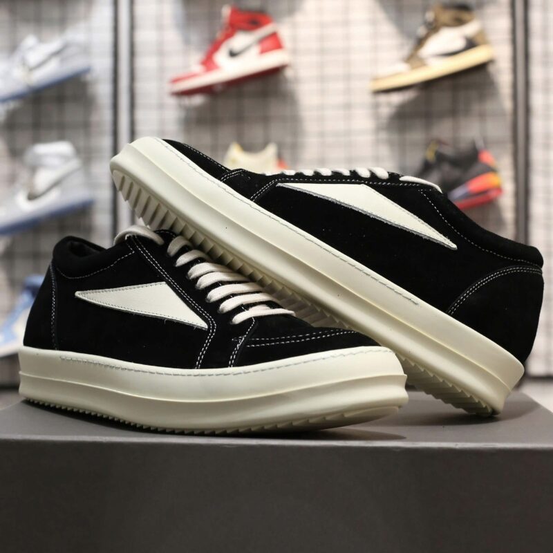 Giày Rick Owens Suede 'Black White' Best Quality