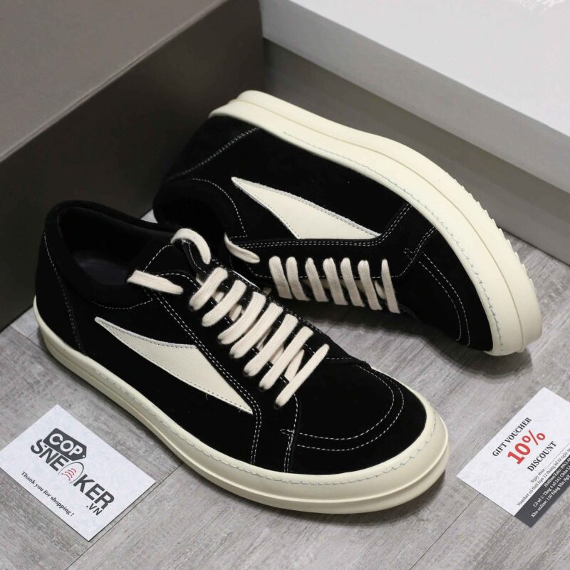 Giày Rick Owens Suede 'Black White' Best Quality