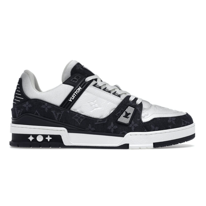 Giày Louis Vuitton LV Trainer Monogram Denim Black Like Auth