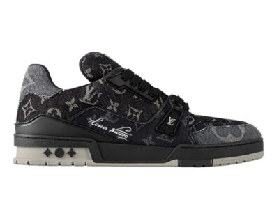 Giày Louis Vuitton LV Trainers ‘Black’ Monogram Street Style Logo Like Auth