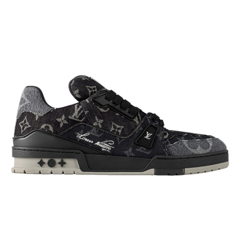 Giày Louis Vuitton LV Trainers ‘Black’ Monogram Street Style Logo Like Auth