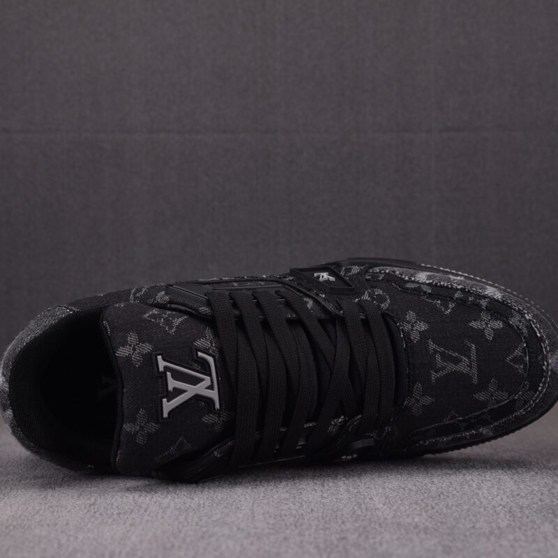 (BEST) Louis Vuitton LV Trainer Black Denim Monogram 'BLACK'