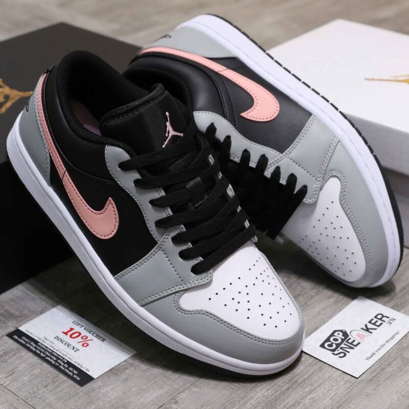 Giày Nike Air Jordan 1 Low 'Grey Fog Bleached Coral' Like Auth