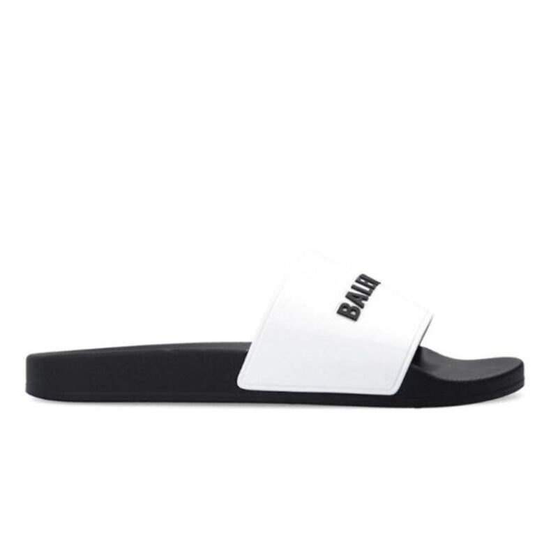 Dép Balenciaga BB Pool Slides Sandal Black White Like Auth