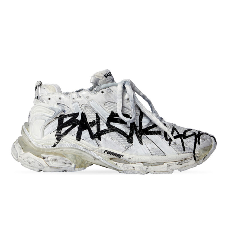 Giày Balenciaga x Adidas Runner Graffiti ‘White’ Like Auth