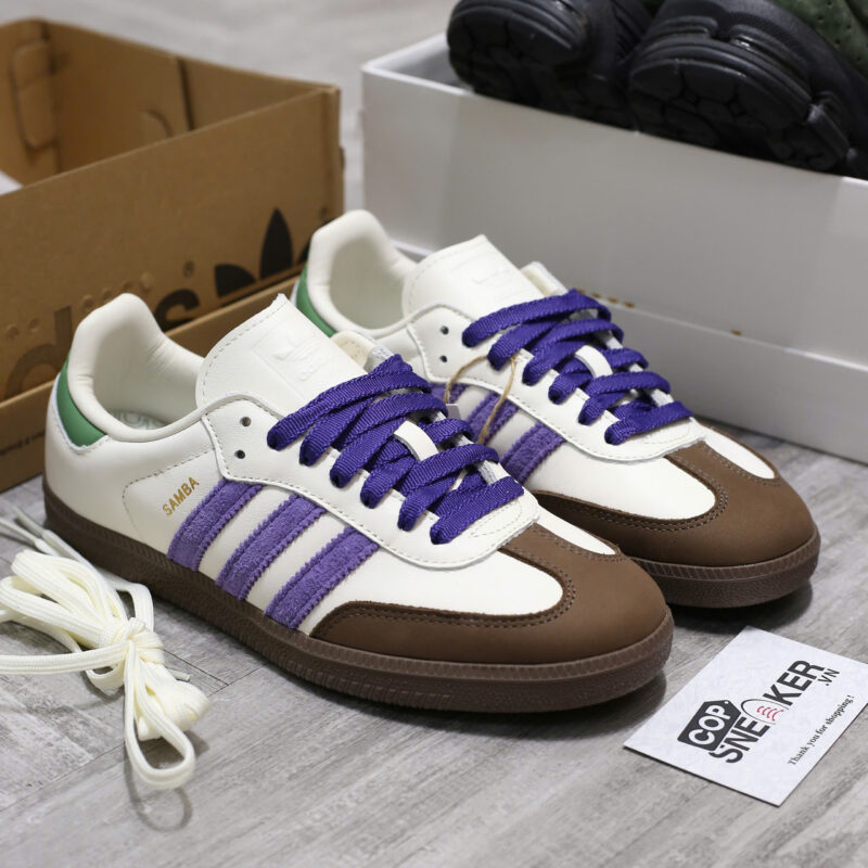 Giày Adidas Samba OG ‘Off White Core Purple’ Like Auth