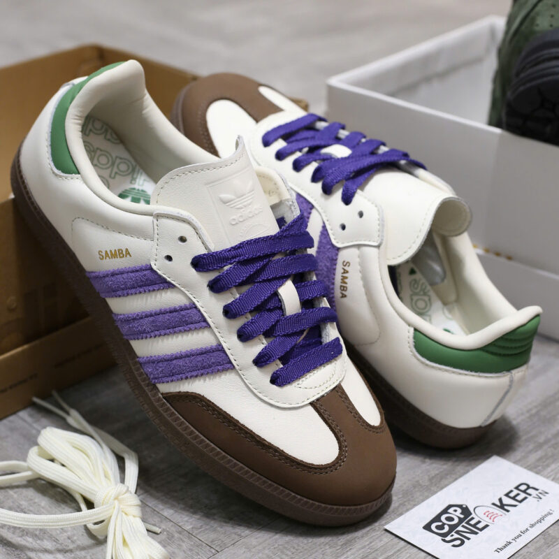 Giày Adidas Samba OG ‘Off White Core Purple’ Like Auth