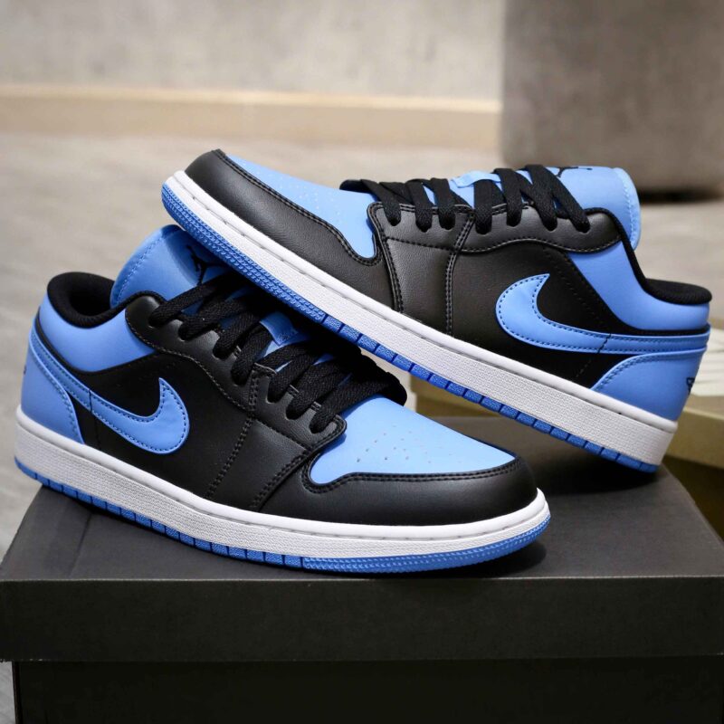 Giày Air Jordan 1 Low Black University Blue Men Like Auth