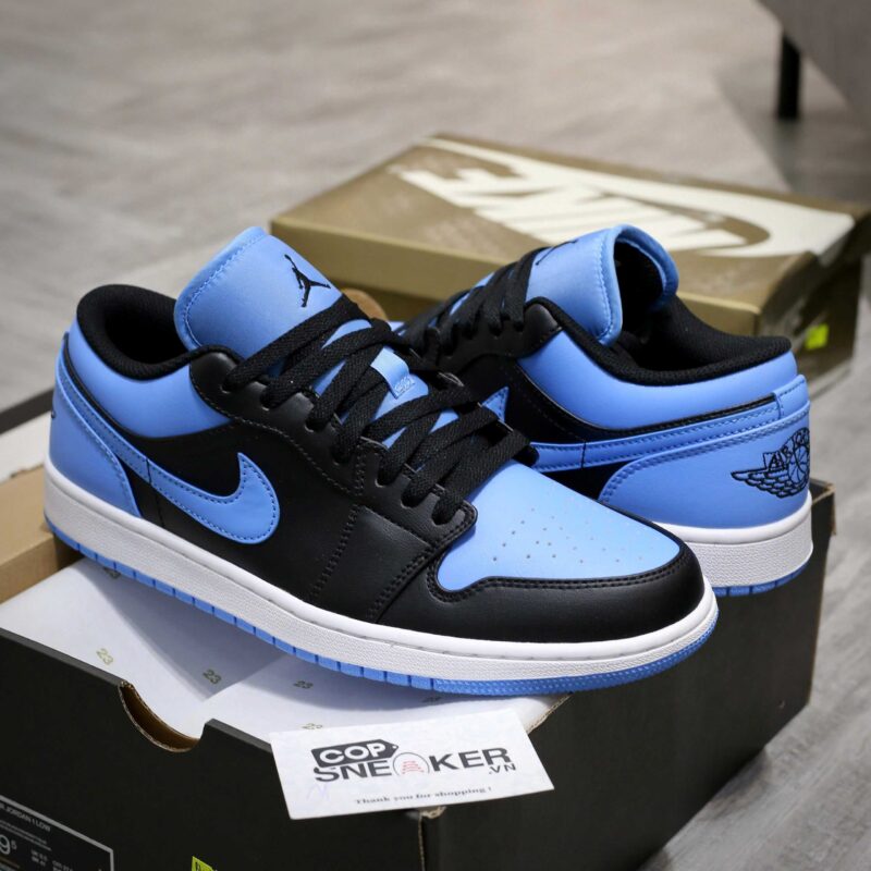 Giày Air Jordan 1 Low Black University Blue Men Like Auth