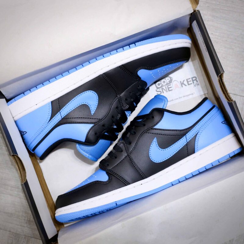 Giày Air Jordan 1 Low Black University Blue Men Like Auth