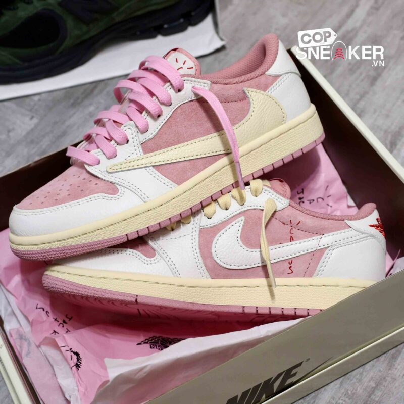 Giày Air Jordan 1 Low OG x Travis Scott Pink Shy Like Auth