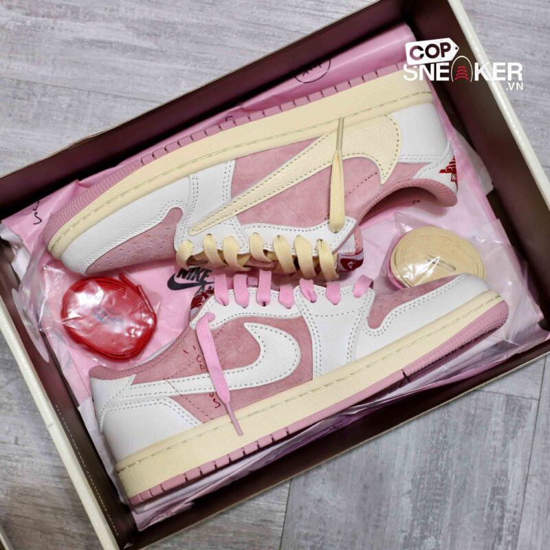 Giày Air Jordan 1 Low OG x Travis Scott Pink Shy Like Auth