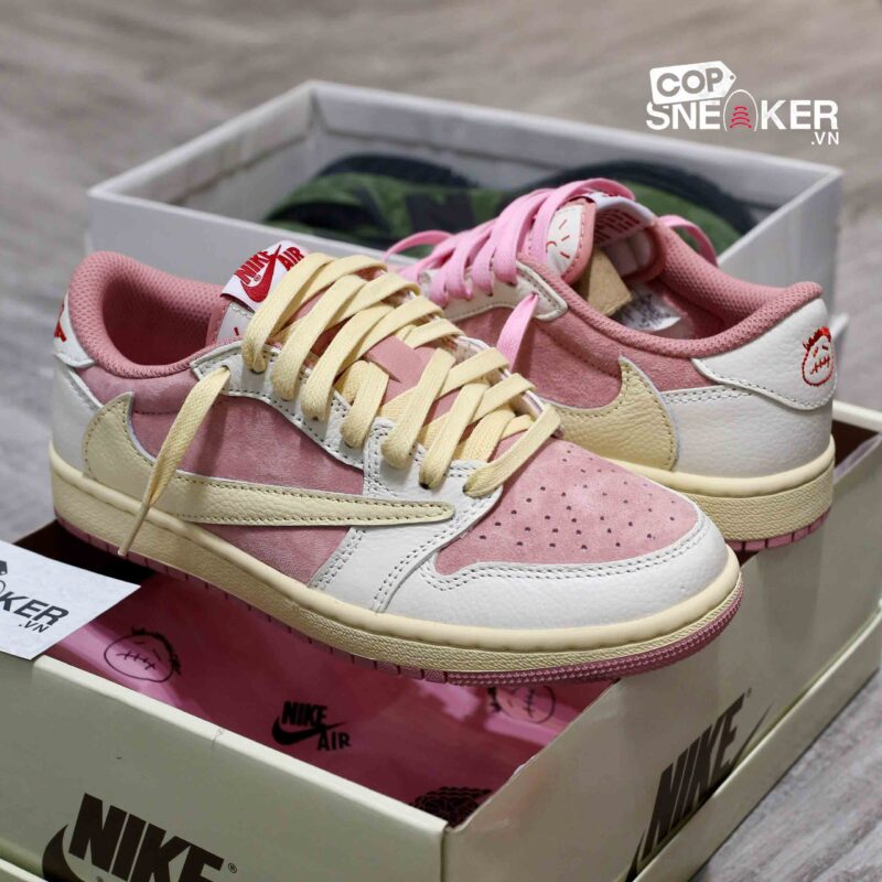 Giày Air Jordan 1 Low OG x Travis Scott Pink Shy Like Auth