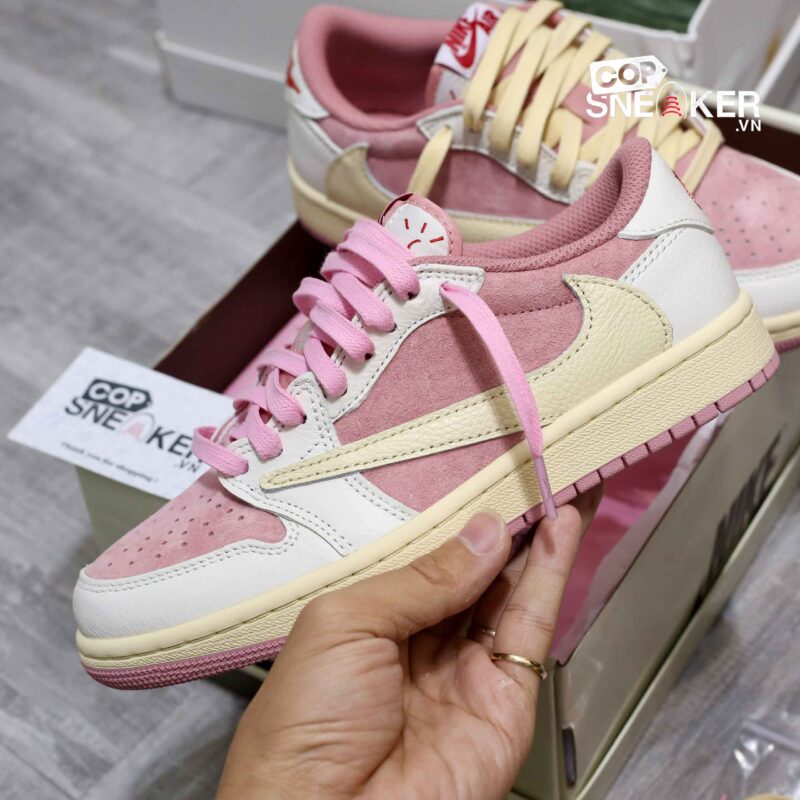 Giày Air Jordan 1 Low OG x Travis Scott Pink Shy Like Auth