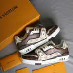 Giày Louis Vuitton LV Trainer #54 Damier Ebene Multi Like Auth