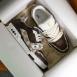 Giày Louis Vuitton LV Trainer #54 Damier Ebene Multi Like Auth