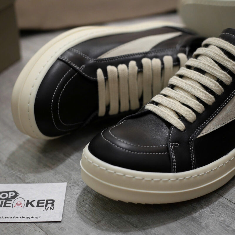 Giày Rick Owens Leather Vintage 'Black Milk White'