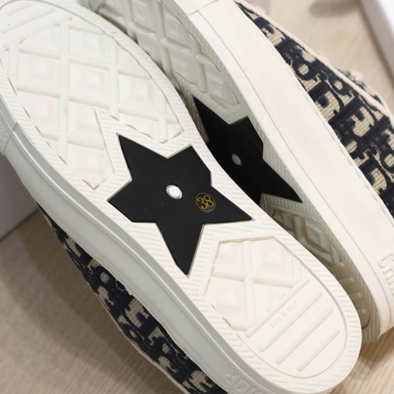 Giày WALK’N’DIOR SNEAKER Deep Blue Dior Oblique Embroidered Cotton Best Quality