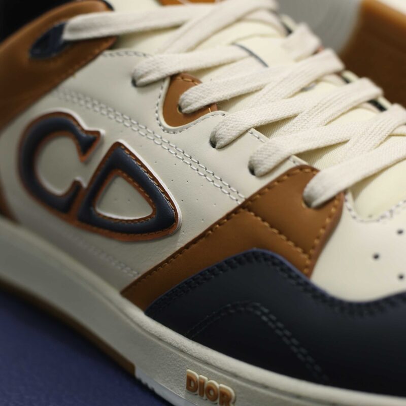 Giày Dior B57 Low Navy Blue and Cream with Brown Suede