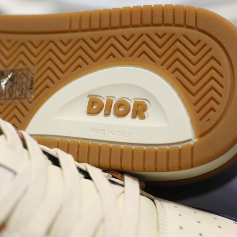 Giày Dior B57 Low Navy Blue and Cream with Brown Suede