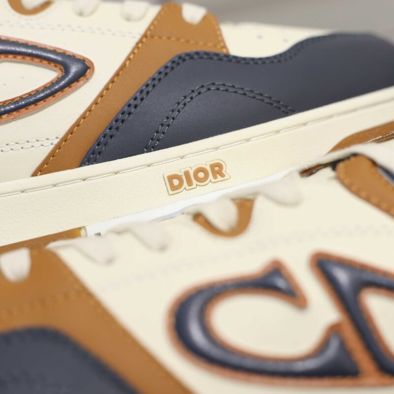 Giày Dior B57 Low Navy Blue and Cream with Brown Suede