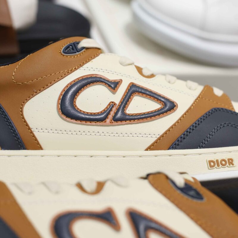 Giày Dior B57 Low Navy Blue and Cream with Brown Suede