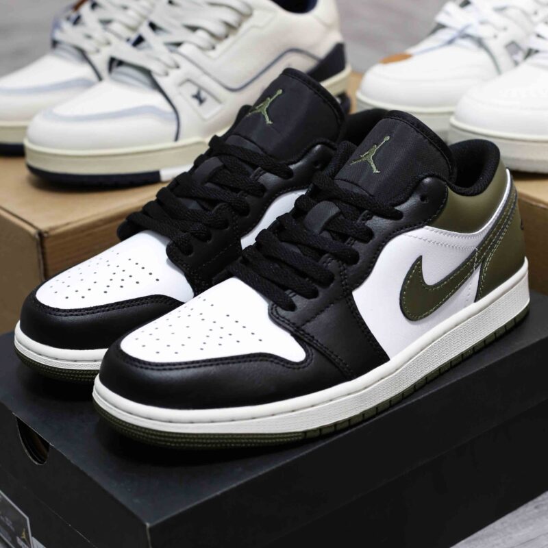Giày Nike Air Jordan 1 Low Black Toe Medium Olive Best Quality