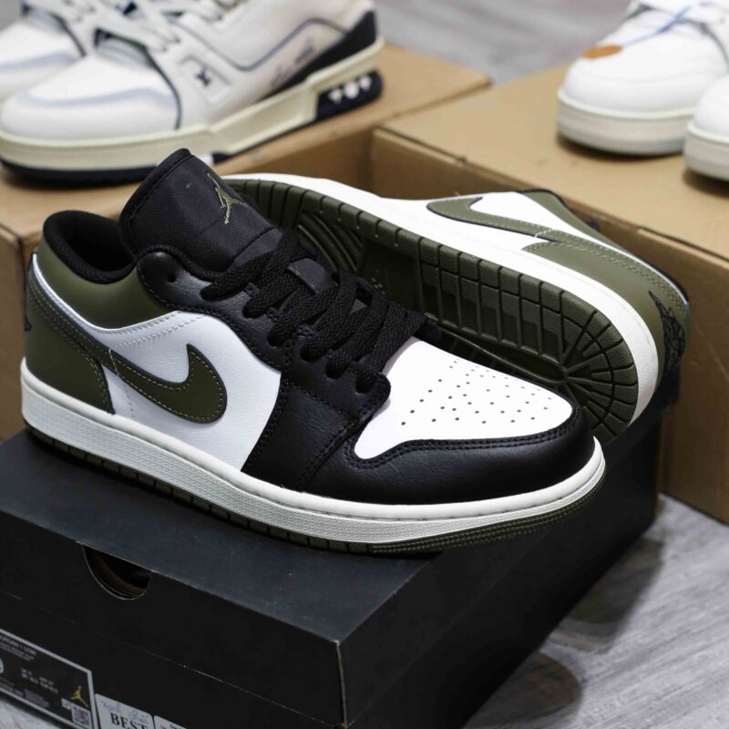 Giày Nike Air Jordan 1 Low Black Toe Medium Olive Best Quality