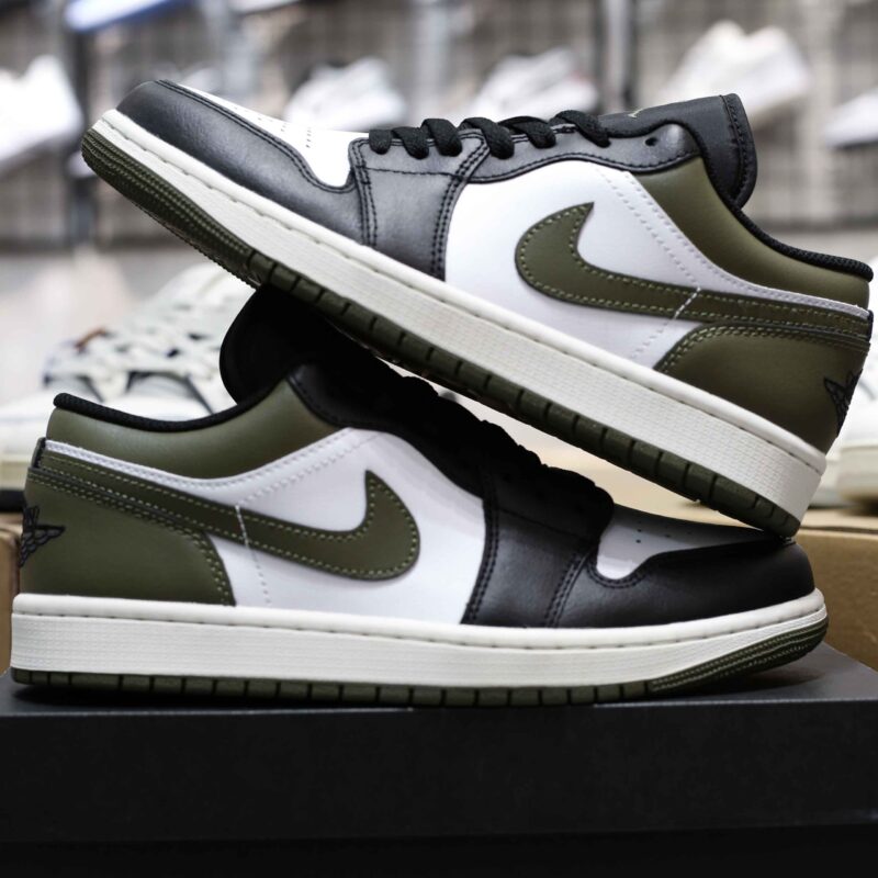 Giày Nike Air Jordan 1 Low Black Toe Medium Olive Best Quality