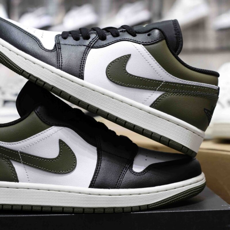 Giày Nike Air Jordan 1 Low Black Toe Medium Olive Best Quality