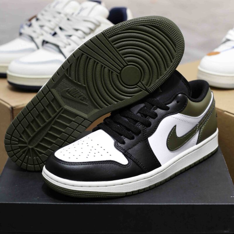 Giày Nike Air Jordan 1 Low Black Toe Medium Olive Best Quality