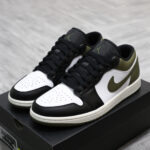 Giày Air Jordan 1 Low ‘Black Toe Medium Olive’ Like Auth