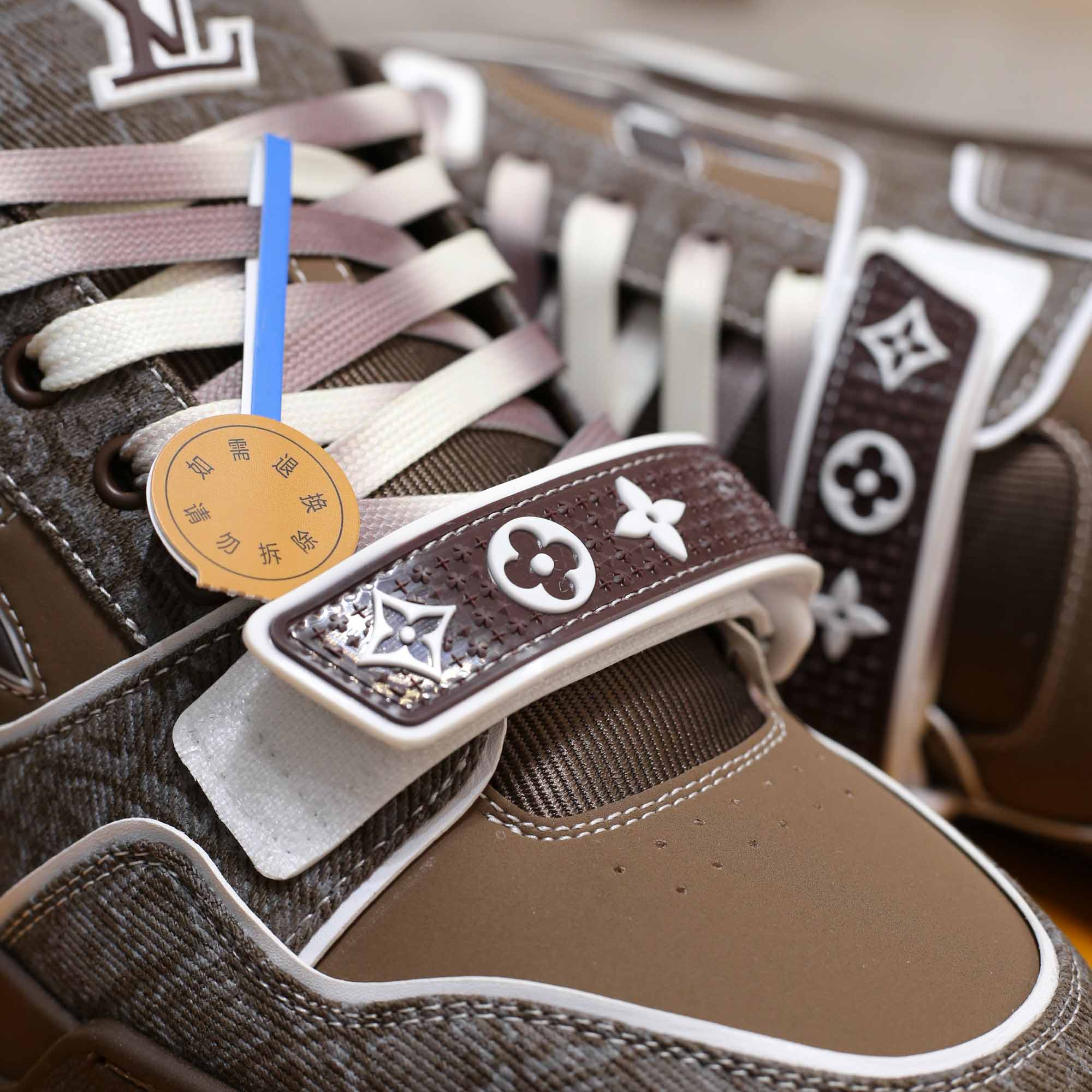 Giày Louis Vuitton LV Trainer Mocha Brown Crocodile Best Quality