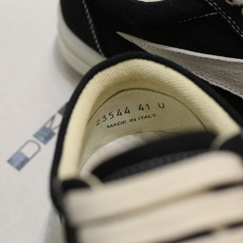 Rick Owens Canvas Vintage ‘Black Milk White’ Sneakers