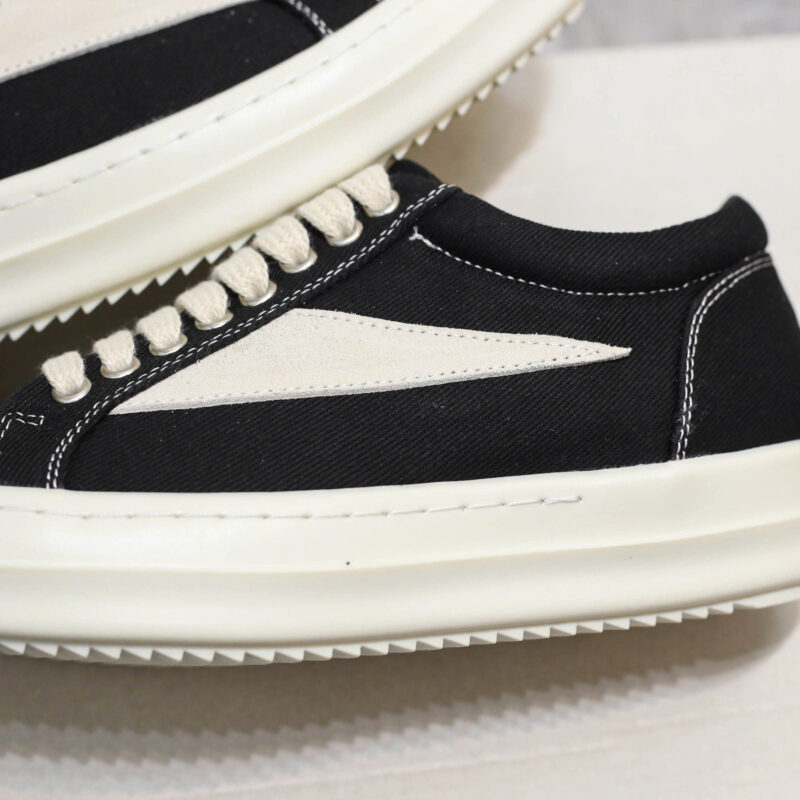 Rick Owens Canvas Vintage ‘Black Milk White’ Sneakers