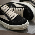 Rick Owens Canvas Vintage ‘Black Milk White’ Sneakers
