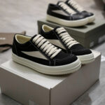 Rick Owens Canvas Vintage ‘Black Milk White’ Sneakers